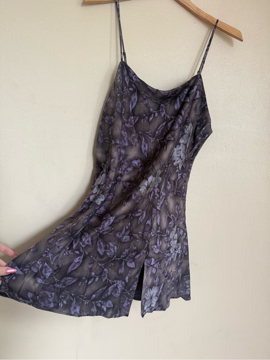 Victoria's Secret Dresses & Skirts - 100% Silk (1999) Dark Fairy Garden Purple Vintage Victoria’s Secret Slip w/ Slit